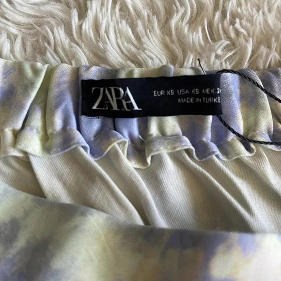 Zara NWT Blue White Tie Dye Short Mini Skirt Women's Size XSmall - Picture 5 of 6